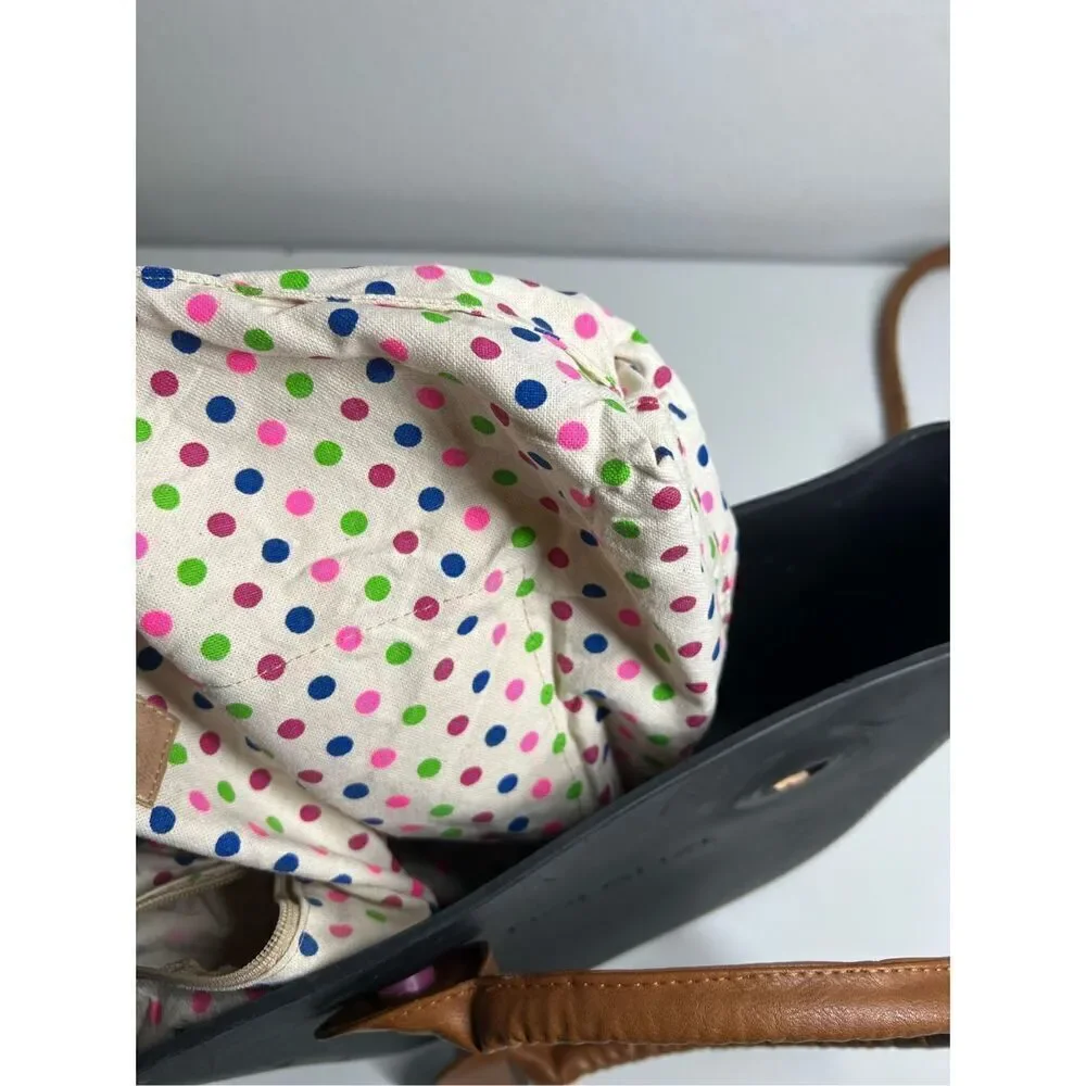 RARE Fiorenzi WATERPROOF TOTE BAG W/HANDLE BLACK BROWN